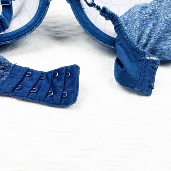 BUY 1 GET 1 FREE Victorias Secret 34D navy blue bra perfect shape space dye - Picture 2 of 10